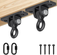 Dolibest Ceiling Mount Swing Hanger Heavy Duty Swing Set Hook - Black3-2pcs