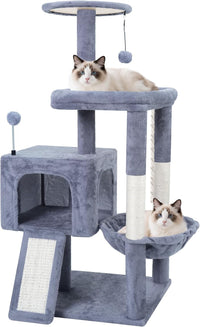 TWDEPART 37.5" All-in-One Cat Tree Tower with Scratching Board - 37.5'' / Grey - image 4