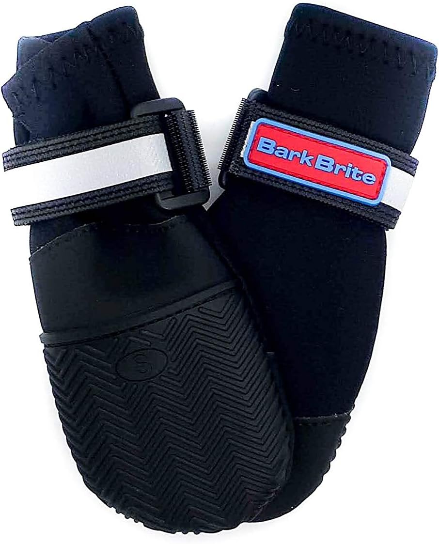 All Weather Neoprene Paw Protector Dog Boots with Reflective Straps - Black / Small