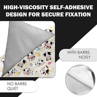 27.6" Cat Grooming Wrap, Self Adhesive Cat Wrap for Cutting Nails, Anti-Escape Calming Cat Swaddle Wrap for Medicine Ear Cleaning, Cartoon Cow Anti-Scratch Cats Burrito Restraint Blanket, Pet Tool
