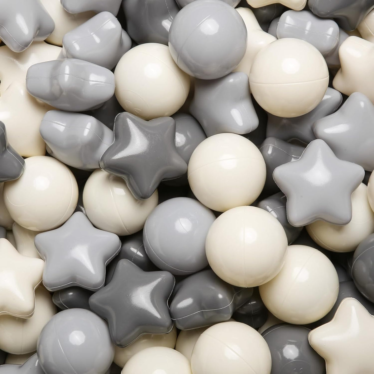 TRENDPLAY Star Ball Pit Balls for Toddlers 50 100 200 Count Star - Gradient Creamy Gray / 200
