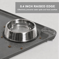 Silicone Pet Feeding Mats, 24''x16'' Large Size, Waterproof - Gray / 19"L x 12"W - image 2