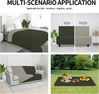 Easy-Going 100% Waterproof Dog Bed Cover Reversible Leak Proof Couch - Army Green/Beige / 30x70 Inch - image 4