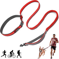 Tuff Pupper Hands Free Adjustable Length Dog Leash - Fiery Red / Bungee