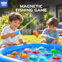 TOY Life Magnetic Fishing Game for Kids, Bathtub and Pool Toy - 4 Kids Fishing Pole With Inflatable Pool - image 2