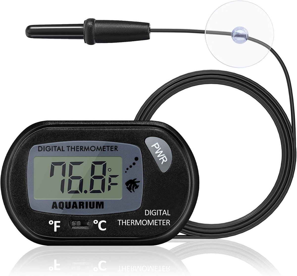 DaToo Aquarium Thermometer with Large LCD Display Fahrenheit/Celsius - 1 Pack