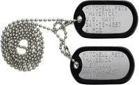 Stainless Steel Military Dog Tag Set with Chains and Silencers – Essentials for Dogs