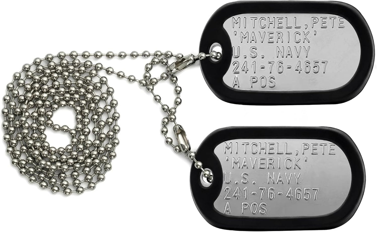 Stainless Steel Military Dog Tag Set with Chains and Silencers – Essentials for Dogs