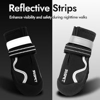 Dog Shoes for Large Dogs, Waterproof Dog Booties for Small Medium Dogs, Anti-Slip Dog Boots & Paw Protectors for Hot Pavement Winter Snow Hiking with Reflective Straps (Black, 6# (L))