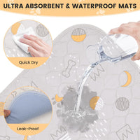 UPSKY Washable Pee Pads for Dogs 2 Pack 34" x 36", Waterproof - B-light Grey / 18x24 Inch (Pack of 4) - image 3