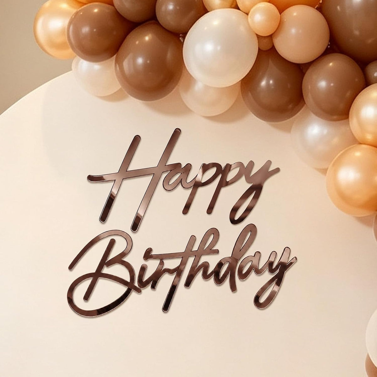Happy Birthday Sign for Backdrop - Acrylic / Acrylic Bronze