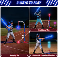 HYES 3-in-1 Baseball Set for kids Auto Pitching Machine – Fun for Kids & Family - Blue+black - image 2