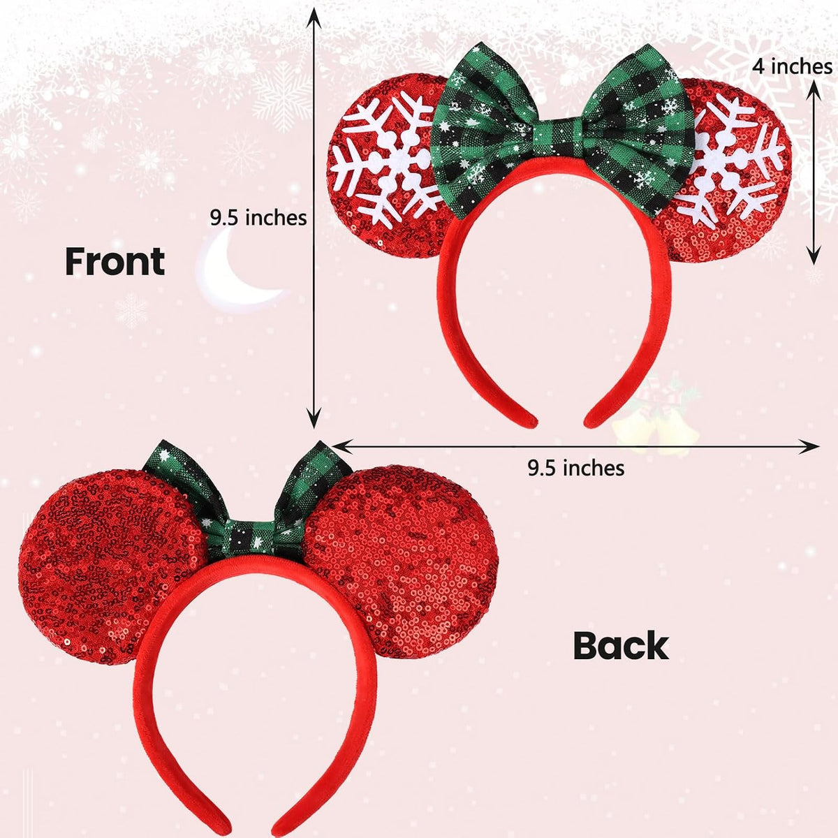 ETLUK Mouse Ears Headband - Snowflake - image 2