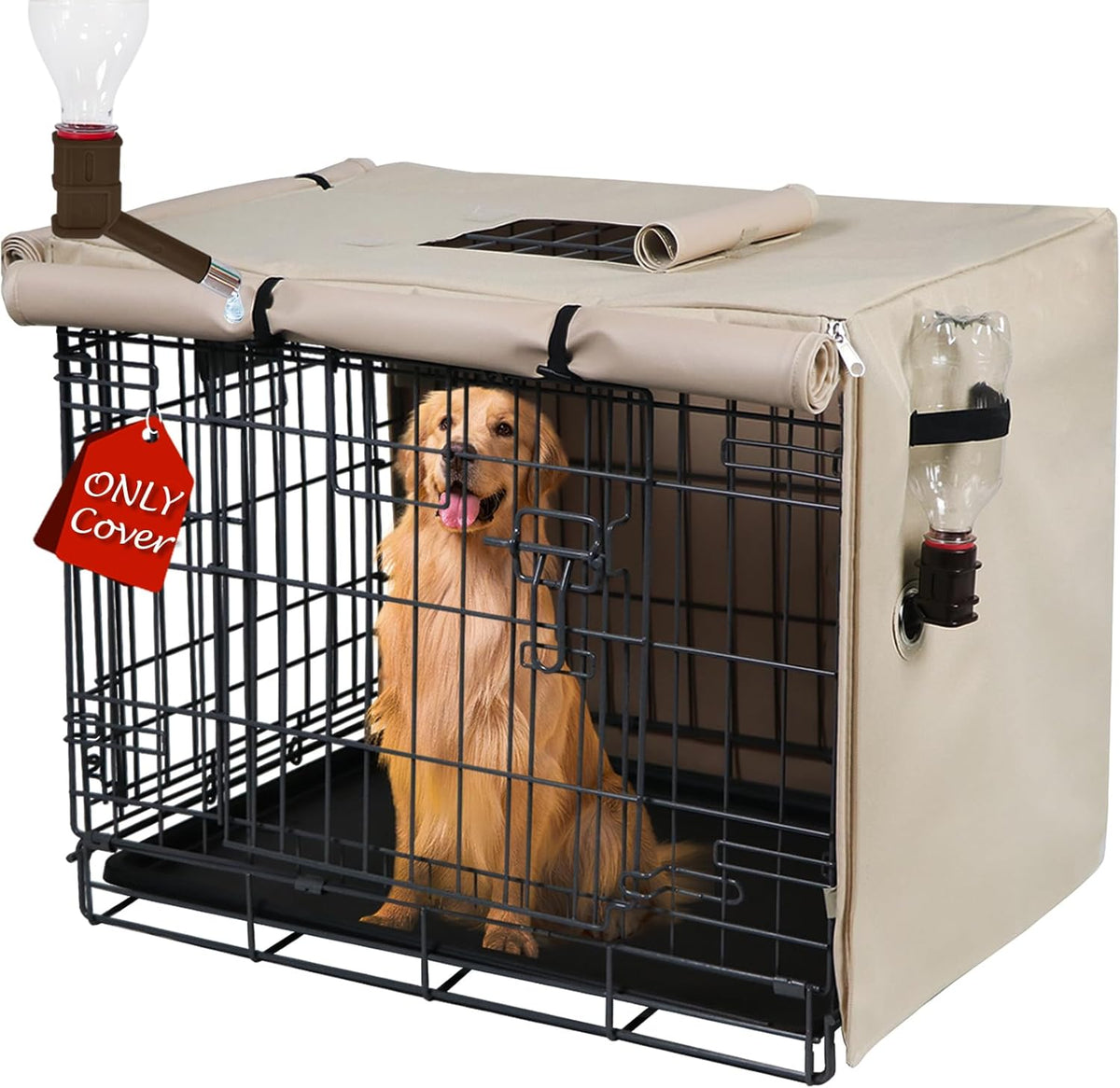 Dog Crate Cover Heavy Duty Oxford Fabric for 36-Inch Wire Crates – Essentials for Dogs - Beige / 30"(L)x 19" (W)x 21"(H)