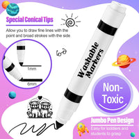 Janlaugh washable markers bulk pack of 24 broad line markers with conical tips - view 22