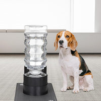 RIZZARI Large Water Dispenser for Dogs: 9L Automatic Stainless Steel Gravity Raised Black Pet Feeder for Pet Dogs Indoor/Outdoor