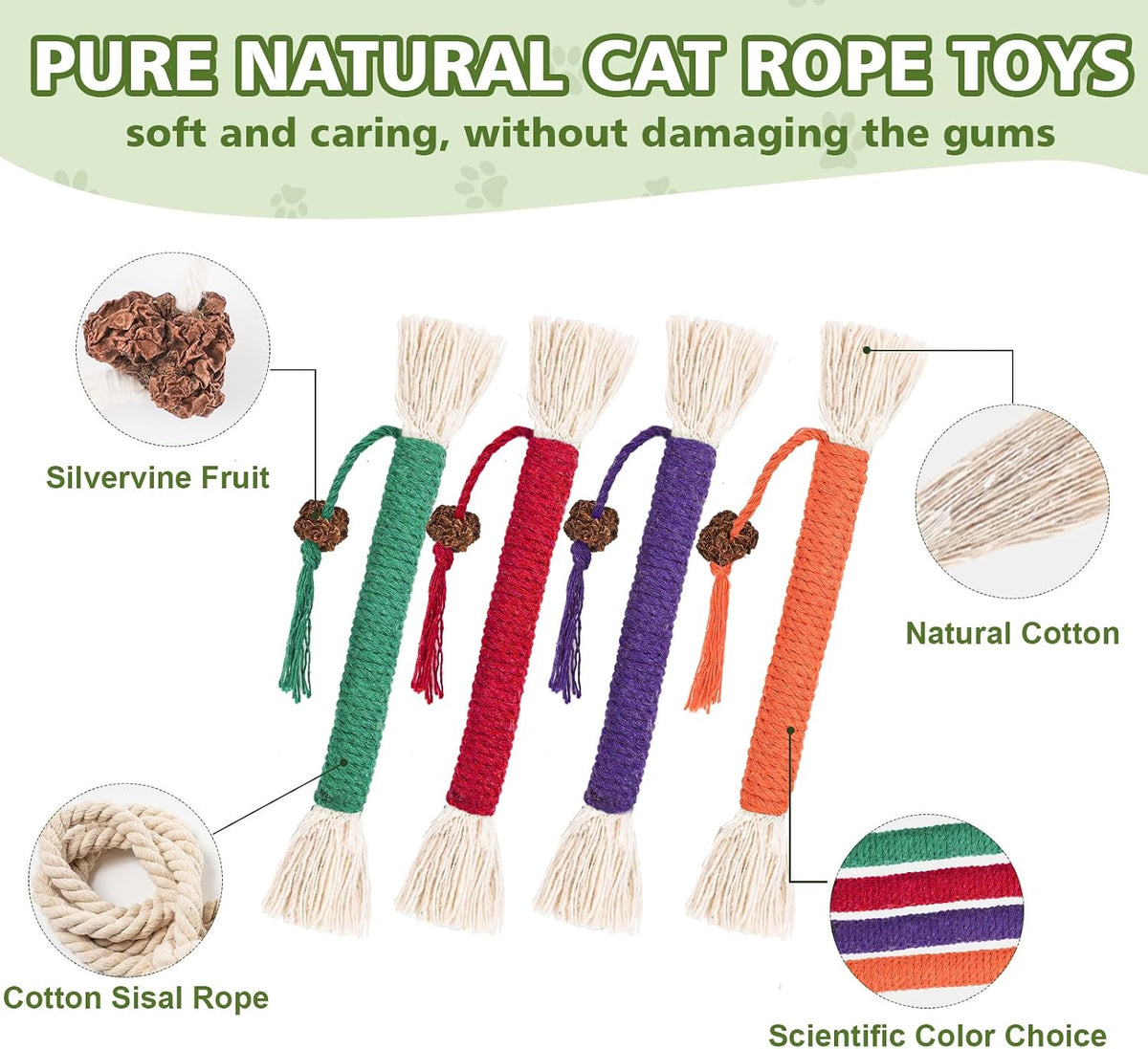 6 Pack Silvervine Sticks for Cat, Natural Catnip Toys – Essentials for Cats - 8 Pack - image 3