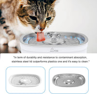 Wonder Creature Cat Water Fountain Stainless Steel Lid 81oz/2.4L-3 - Rectangle Fountain+3 Filters+1 Mat - image 4