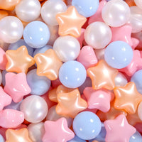 Ball Pit Balls Pack of 100 200 500 - Light Blue/Pink+ Pearl White+Gold / 100 balls