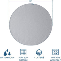 Washable Reusable Pee Pads for Dogs 2 Pack - 36" Round 2 Pack / Gray - image 3