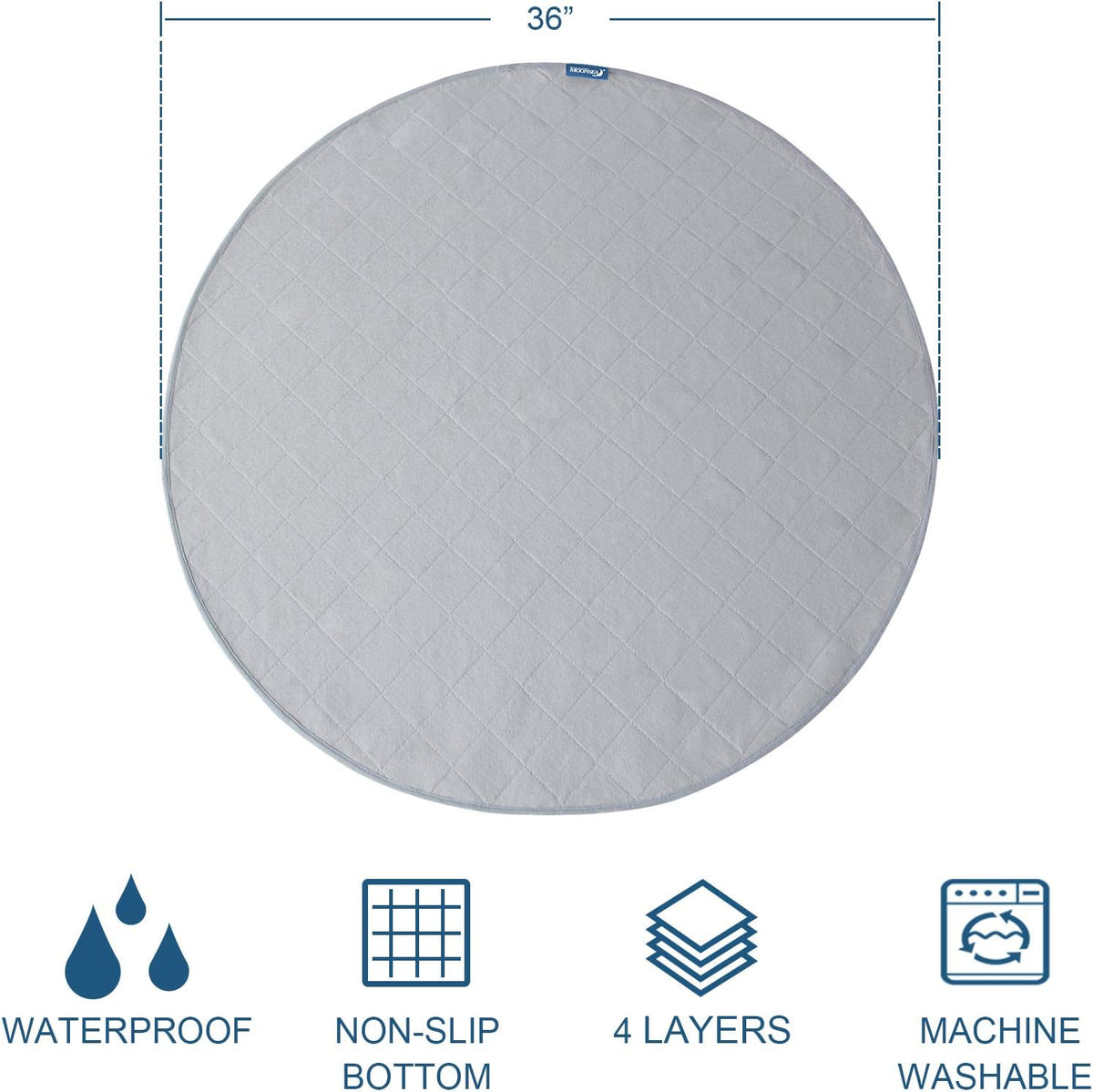 Washable Reusable Pee Pads for Dogs 2 Pack - 36" Round 2 Pack / Gray - image 3
