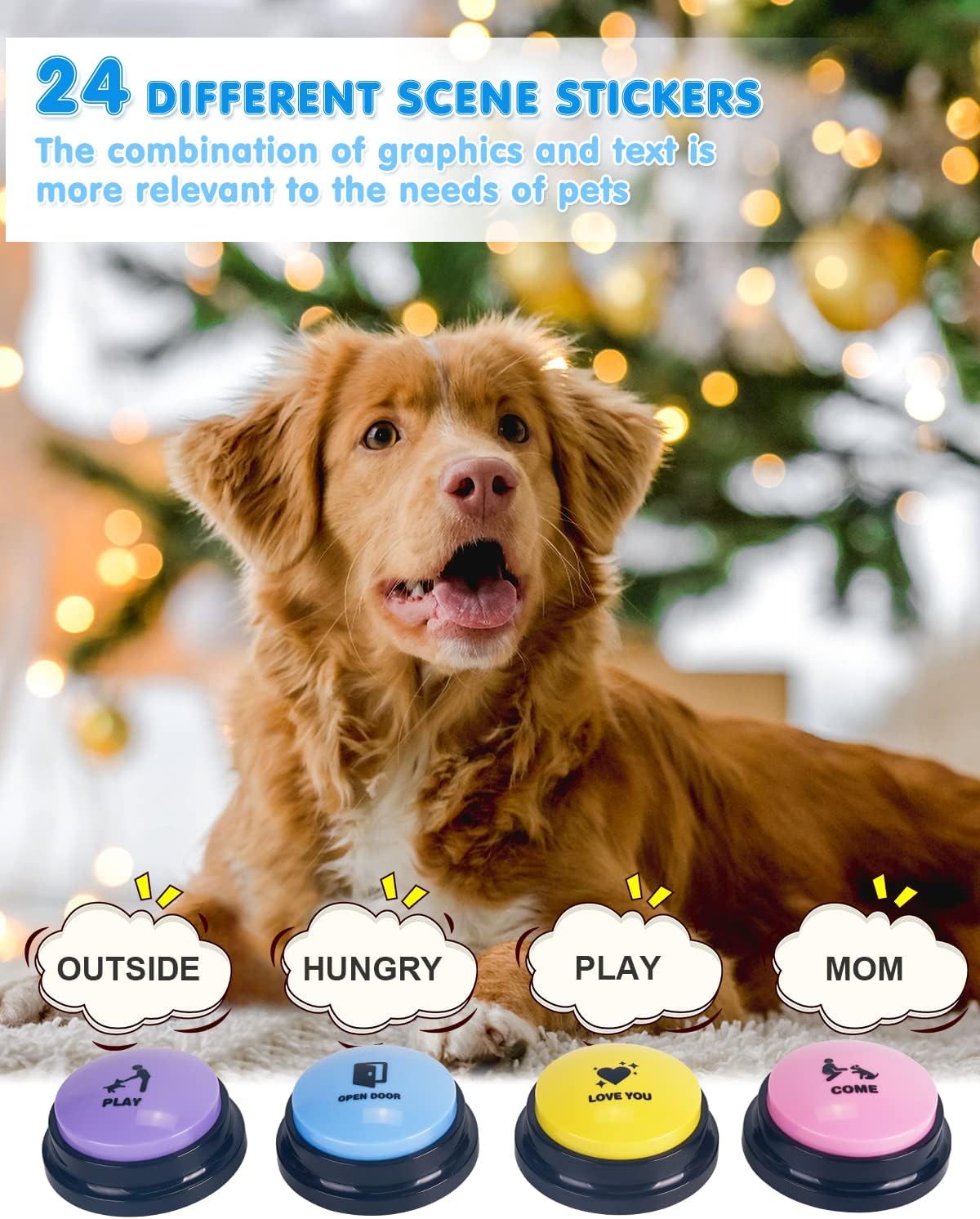 Dog Buttons for Communication - B-4 Pack - image 3