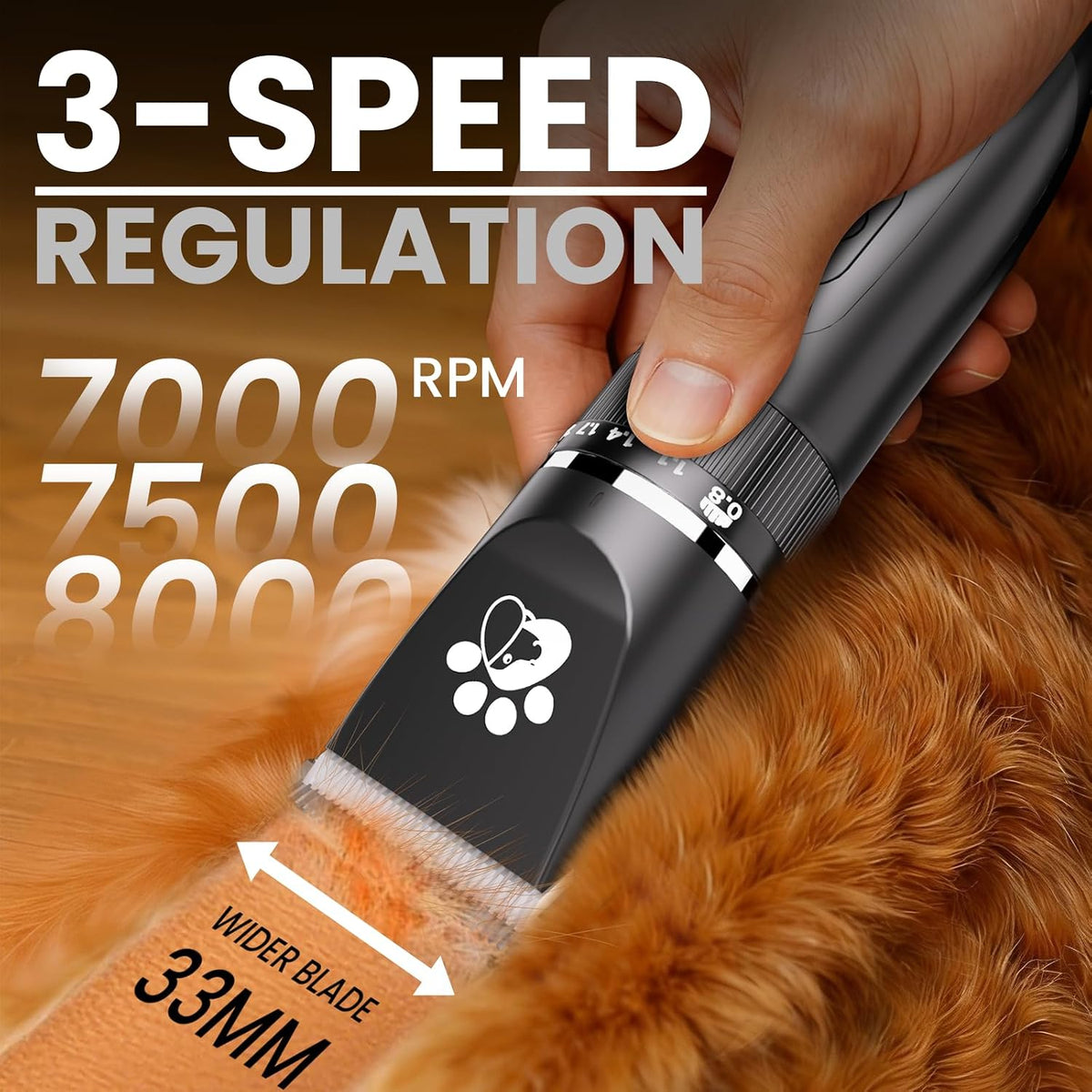 Coldspot cordless 3-speed dog clippers with ceramic blades for dogs and cats with thick coats - view 2
