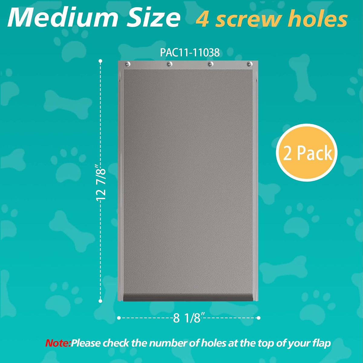 2-Pack Large Dog Door Replacement Flaps with Screws – Essentials for Dogs - 2-flap / Medium - image 2