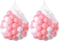 TRENDBOX Ball Pit Balls Plastic Balls for Ball Pit Pool Playpen - Pink & White / 100 pcs (Pack of 2)