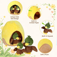 Hide and Seek Squeaky Dog Plush Toy Carrot and Bunny Set - duck - image 2
