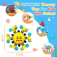 Transformable Fidget Spinner Toys for Kids and Adults - 1 Yellow+1 Blue+1 Red - image 3