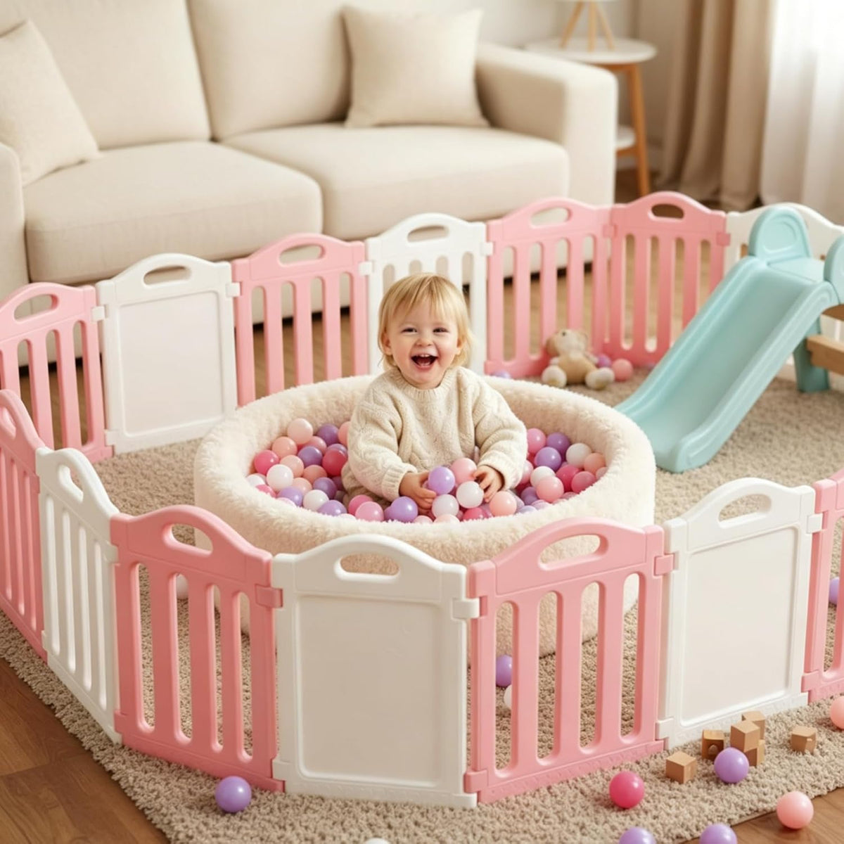 TRENDPLAY ball pit balls in star, heart and round shapes with pastel colors - view 31