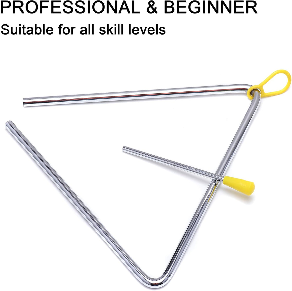 6 Inch Musical Steel Triangle Percussion Instrument With Striker – Fun for Kids & Family - 10 Inch - image 4