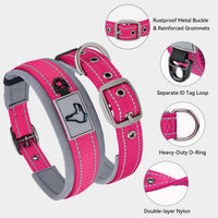 Joytale Reflective Dog Collar for Large Dogs with Wide Padding - Hotpink / M - image 3
