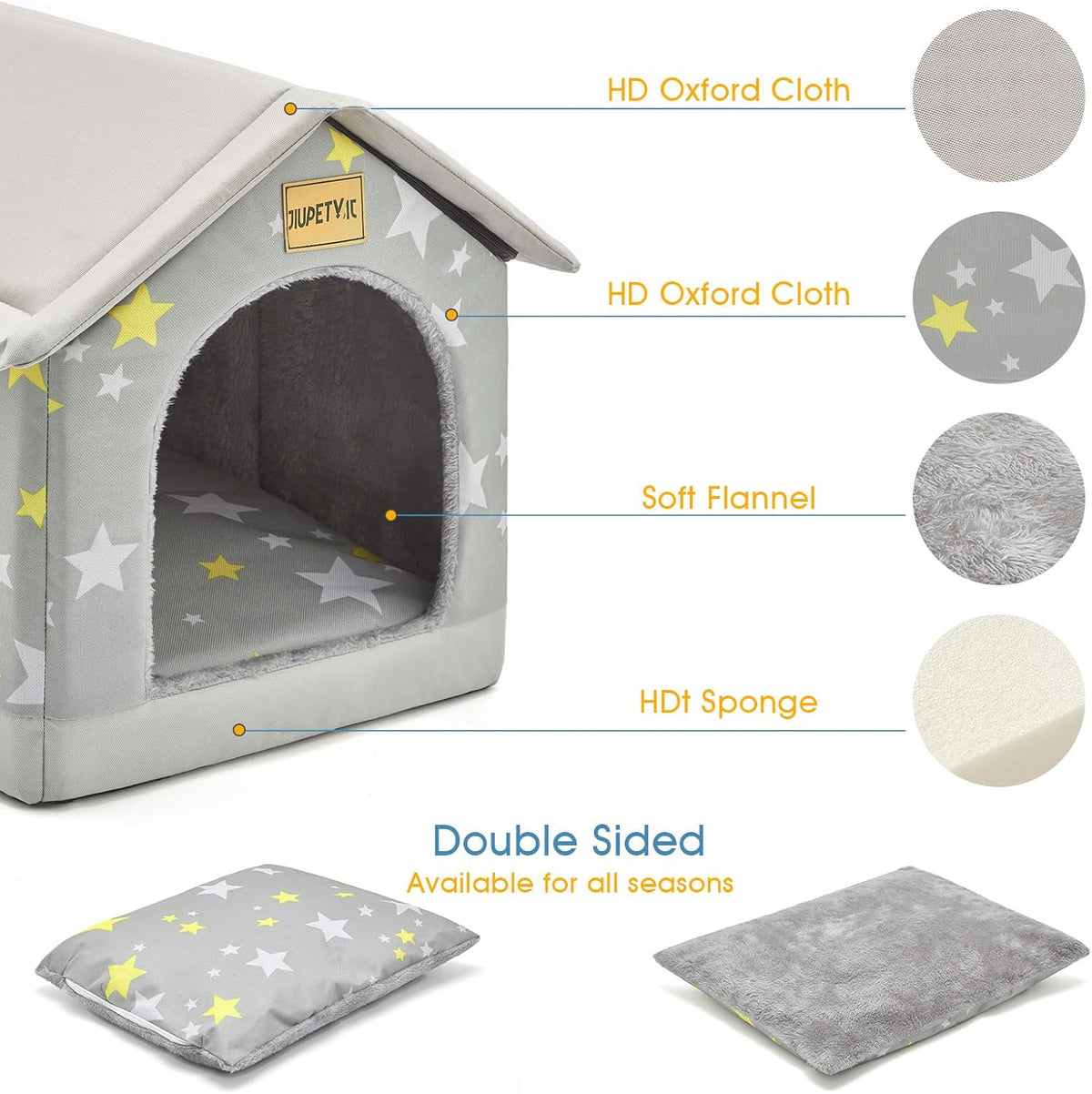 Dog House Indoor, L Size Indoor Dog House for Medium Dog – Essentials for Dogs - Gray / L - image 2