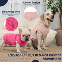 2 Pack 3XL Fleece Dog Sweater for Labrador, Leash Hole - Rose Red & Dusty Pink / XXX-Large(Chest Girth: 26.4") - image 2