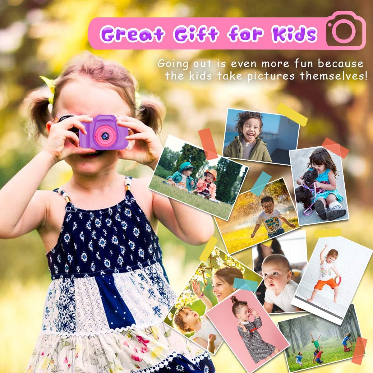 Seckton Upgraded Kids Selfie Camera - Purple - image 4