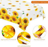 durony 2 Pieces Halloween Candy Corn Disposable Tablecloths 108 x 54 - 3 / Sunflower - image 3