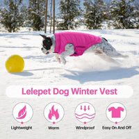 Lelepet Reversible Dog Coat Windproof Dog Jacket Lightweight Puffer - Extra Large / Rose Red - image 4