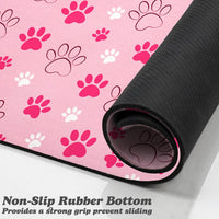 Dog Food Mat, Absorbent Water Bowl Mats Cat Pet Feeding Placemats Pink 20 * 12 inch – Essentials for Dogs - Pink / 20"L x 12"W - image 3