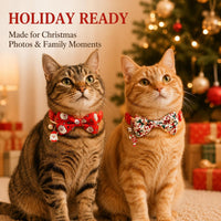 2 Pack Halloween Cat Collars with Bells, Breakaway - Santa & Candy Cane - image 4