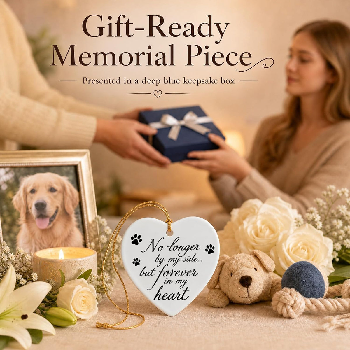 OFlyDesigns Pet Memorial Ceramic Heart Keepsake - No Longer - image 3