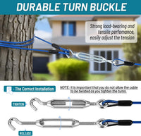 Dog Runner for Yard, Heavy Duty 100FT Dog Runs for Outside with 10FT Tie Out Cable, Trolley System - 75ft run cable+10ft tie out cable / Dark Blue - image 3