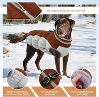 Dog Winter Jacket Cozy Reflective Waterproof Windproof Warm Pet - Medium / Brown - image 2