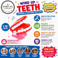 The Dreidel Company wind up chattering teeth novelty toys, 1.75 inch, 2 pack - view 6