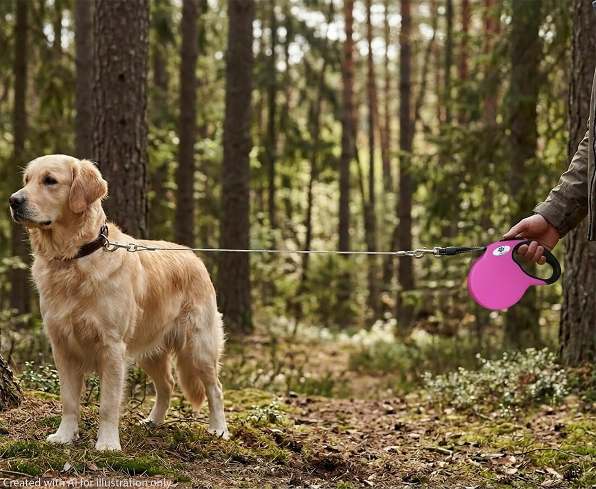 16ft Retractable Dog Leash for Large Breed Dogs up to 110 lbs - Large / Pink - image 3