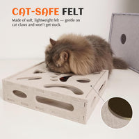 PETKARAY Cat Tunnel, Original Cat Hideaway Cave for Indoor Cats - Cat Puzzle Toy Box / Beige - image 4