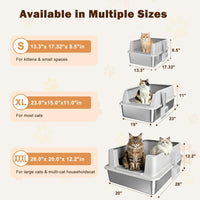 AIPERRO Stainless Steel Litter Box with Lid - Light Gray / XXX-Large - image 3