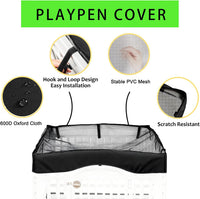 2 Pack Dog Playpen Cover and Bottom Pad Fits for 36 Inch 4 Panels Pet - PureBlack - image 3