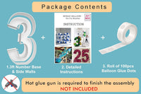 JoyBox Design 3FT DIY Mosaic Balloon Number 1 Frame - Number 3 - image 3